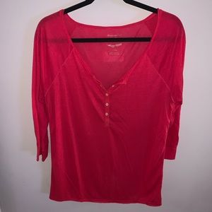 American Eagle Pink 3/4 Sleeve Top